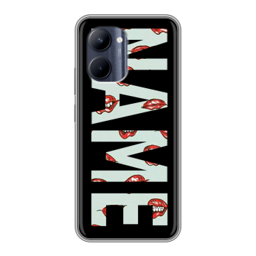 Силиконовый чехол на Realme C33 с принтом NAME