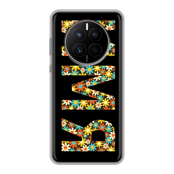 Силиконовый чехол на Huawei Mate 50 с принтом ИМЯ