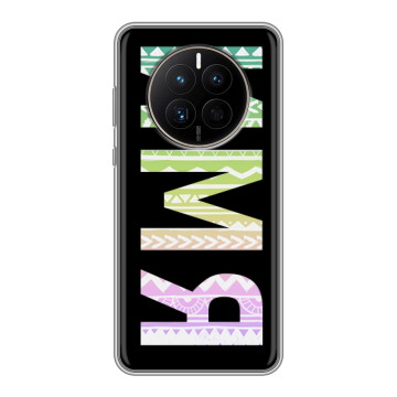 Силиконовый чехол на Huawei Mate 50 с принтом ИМЯ