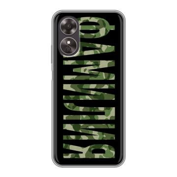Силиконовый чехол на OPPO A17 с принтом ФАМИЛИЯ