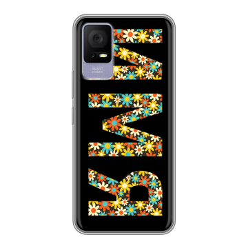 Силиконовый чехол на TCL 405 с принтом ИМЯ