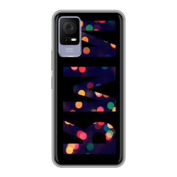 Силиконовый чехол на TCL 405 с принтом ИМЯ