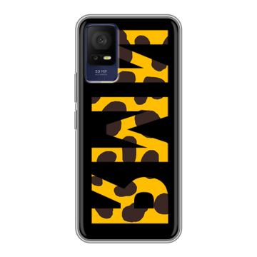 Силиконовый чехол на TCL 408 с принтом ИМЯ