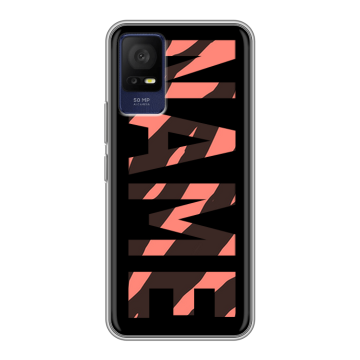 Силиконовый чехол на TCL 408 с принтом NAME