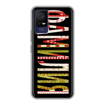 Силиконовый чехол на TCL 408 с принтом ФАМИЛИЯ