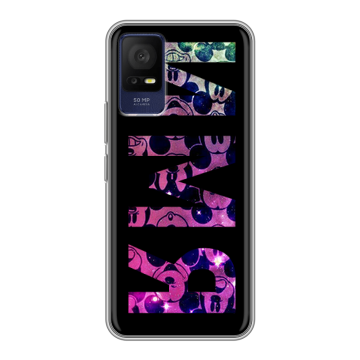 Силиконовый чехол на TCL 408 с принтом ИМЯ