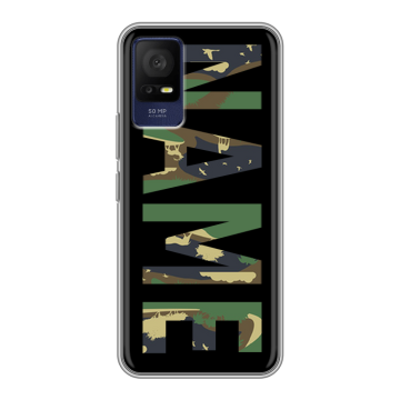 Силиконовый чехол на TCL 408 с принтом NAME