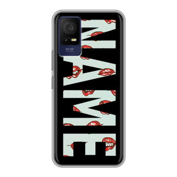 Силиконовый чехол на TCL 408 с принтом NAME