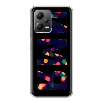 Силиконовый чехол на Xiaomi Poco X5 с принтом ИМЯ