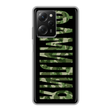 Силиконовый чехол на Xiaomi Poco X5 Pro с принтом ФАМИЛИЯ