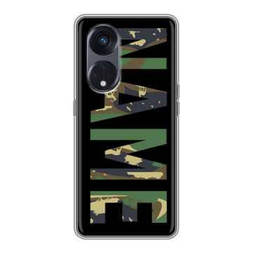 Силиконовый чехол на OPPO Reno8 T 5G с принтом NAME