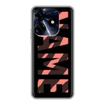Силиконовый чехол на Tecno Spark 10 Pro с принтом NAME