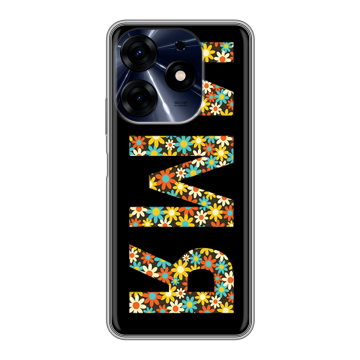 Силиконовый чехол на Tecno Spark 10 Pro с принтом ИМЯ