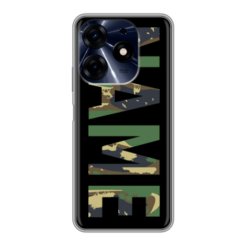 Силиконовый чехол на Tecno Spark 10 Pro с принтом NAME