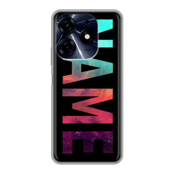 Силиконовый чехол на Tecno Spark 10 Pro с принтом NAME