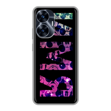 Силиконовый чехол на Realme C55 с принтом ИМЯ