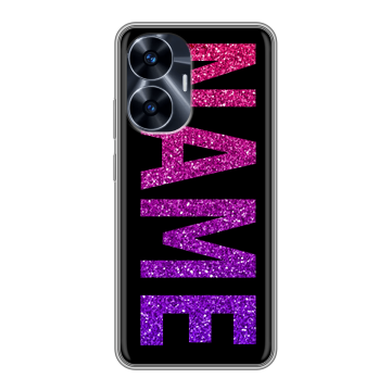 Силиконовый чехол на Realme C55 с принтом NAME