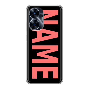 Силиконовый чехол на Realme C55 с принтом NAME