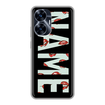 Силиконовый чехол на Realme C55 с принтом NAME
