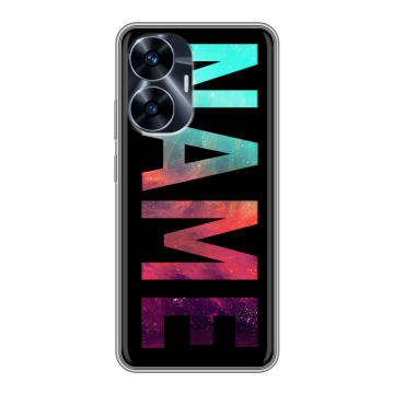 Силиконовый чехол на Realme C55 с принтом NAME