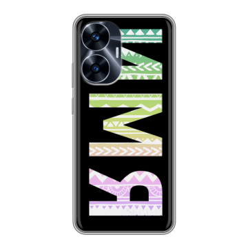 Силиконовый чехол на Realme C55 с принтом ИМЯ