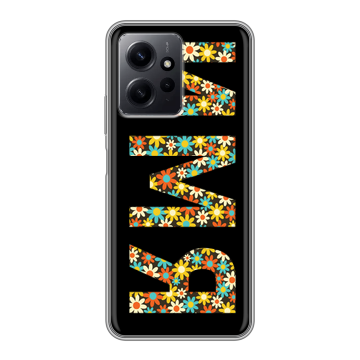 Силиконовый чехол на Xiaomi RedMi Note 12 с принтом ИМЯ