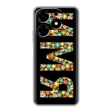 Силиконовый чехол на Tecno Spark 10 с принтом ИМЯ