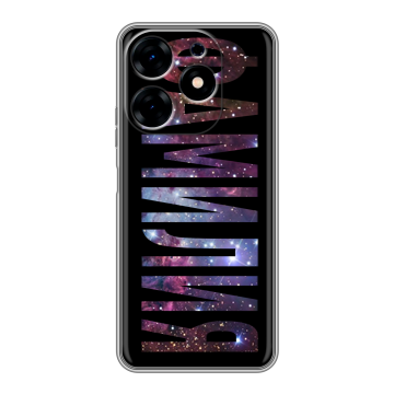 Силиконовый чехол на Tecno Spark 10 с принтом ФАМИЛИЯ