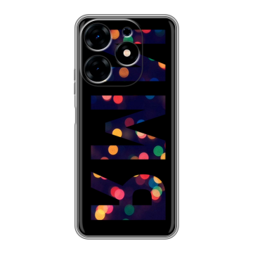 Силиконовый чехол на Tecno Spark 10 с принтом ИМЯ