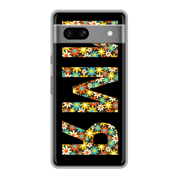 Силиконовый чехол на Google Pixel 7A с принтом ИМЯ