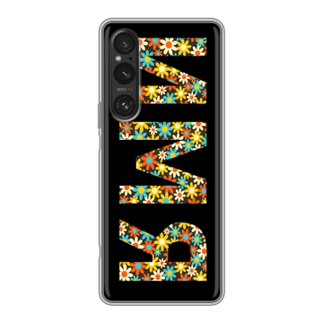 Силиконовый чехол на Sony Xperia 1 V с принтом ИМЯ