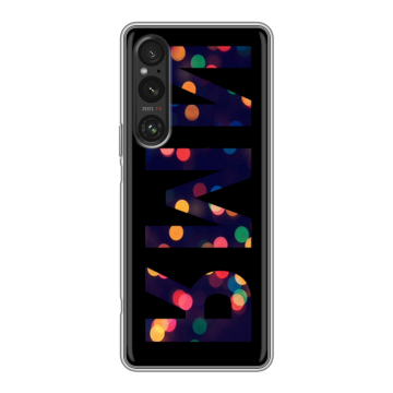 Силиконовый чехол на Sony Xperia 1 V с принтом ИМЯ