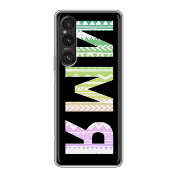 Силиконовый чехол на Sony Xperia 1 V с принтом ИМЯ