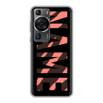 Силиконовый чехол на Huawei P60 Pro с принтом NAME