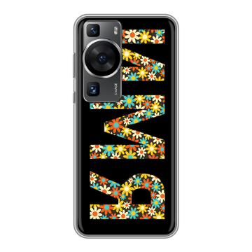 Силиконовый чехол на Huawei P60 Pro с принтом ИМЯ