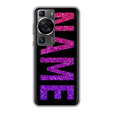 Силиконовый чехол на Huawei P60 Pro с принтом NAME