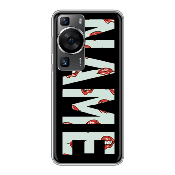 Силиконовый чехол на Huawei P60 Pro с принтом NAME