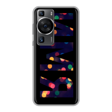 Силиконовый чехол на Huawei P60 Pro с принтом ИМЯ