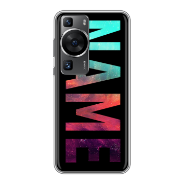 Силиконовый чехол на Huawei P60 Pro с принтом NAME