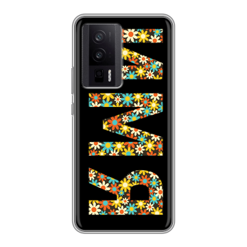 Силиконовый чехол на XIaomi Poco F5 Pro с принтом ИМЯ