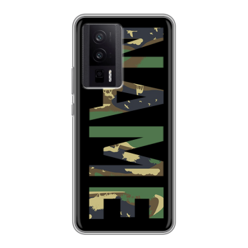 Силиконовый чехол на XIaomi Poco F5 Pro с принтом NAME