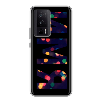 Силиконовый чехол на XIaomi Poco F5 Pro с принтом ИМЯ