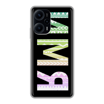 Силиконовый чехол на XIaomi Poco F5 с принтом ИМЯ