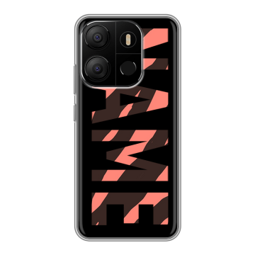 Силиконовый чехол на Tecno Pop 7 с принтом NAME