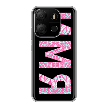 Силиконовый чехол на Tecno Pop 7 с принтом ИМЯ