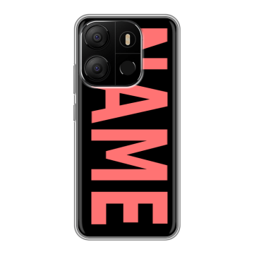 Силиконовый чехол на Tecno Pop 7 с принтом NAME