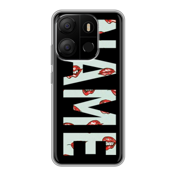 Силиконовый чехол на Tecno Pop 7 с принтом NAME