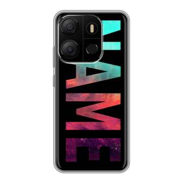Силиконовый чехол на Tecno Pop 7 с принтом NAME