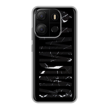 Силиконовый чехол на Tecno Pop 7 с принтом ФАМИЛИЯ