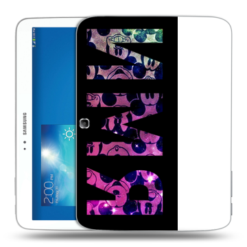Силиконовый чехол на Samsung Galaxy Tab 3 10.1 с принтом ИМЯ